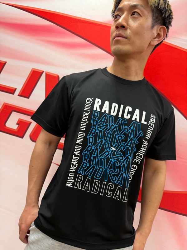 RFブロックドライTシャツ＜ブラック×ブルー＞