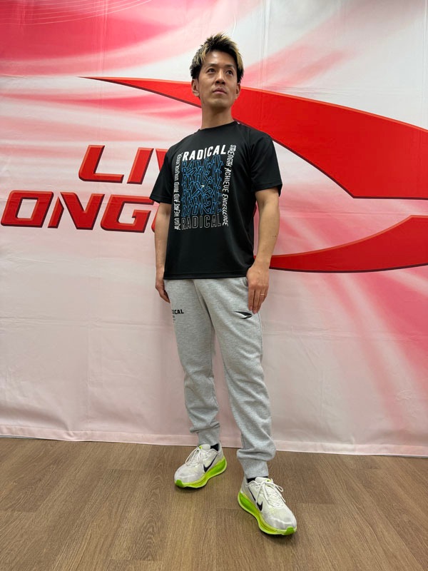 RFブロックドライTシャツ＜ブラック×ブルー＞