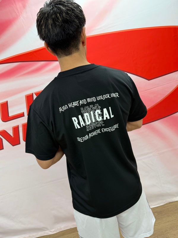 RFブロックドライTシャツ＜ブラック×ピンク＞