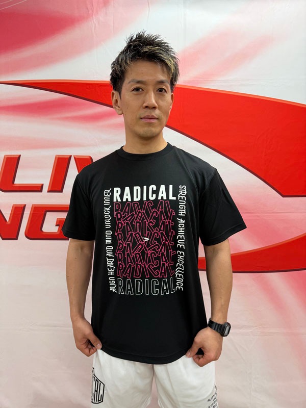 RFブロックドライTシャツ＜ブラック×ピンク＞