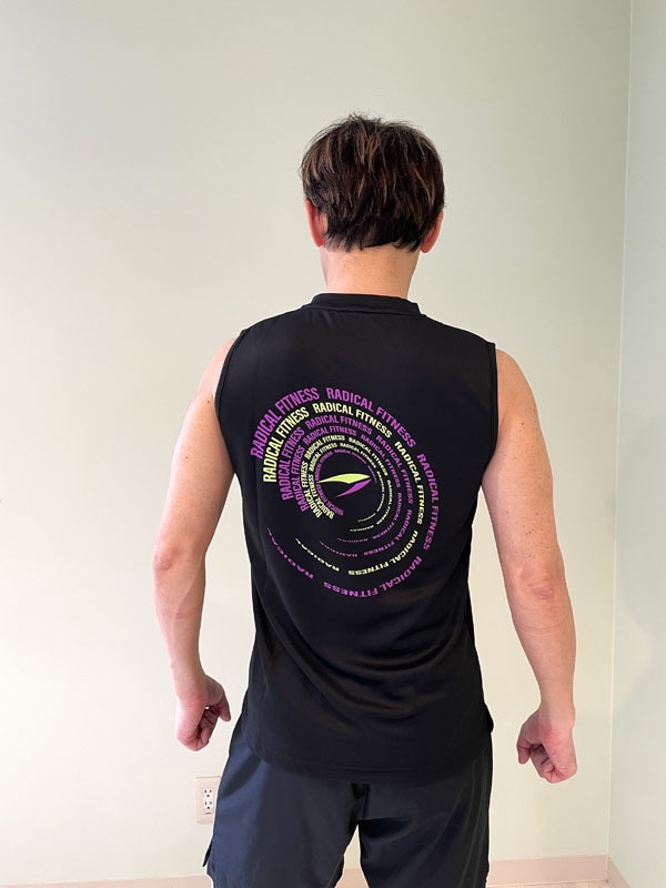 X55 Vネックノースリーブ＜ブラック×パープル＞