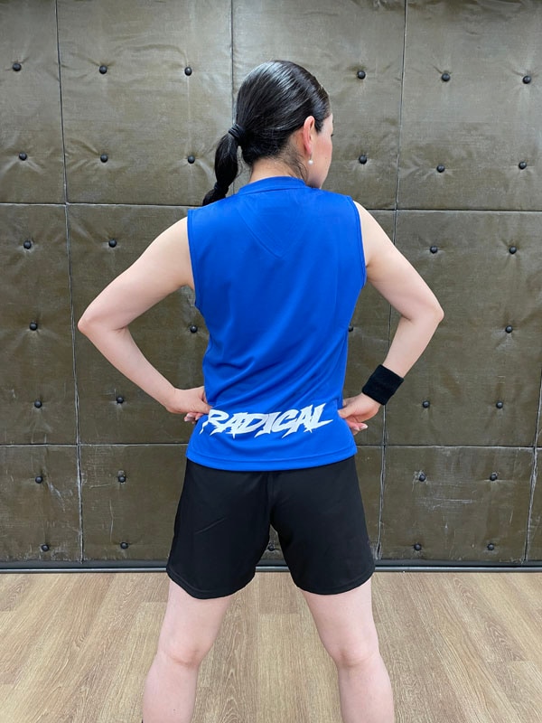 X55 Vネック ノースリーブ<ブルー>