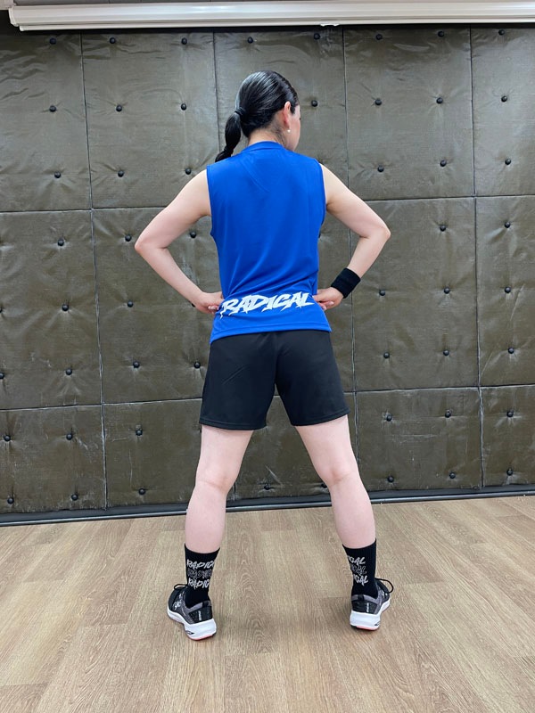 X55 Vネック ノースリーブ<ブルー>