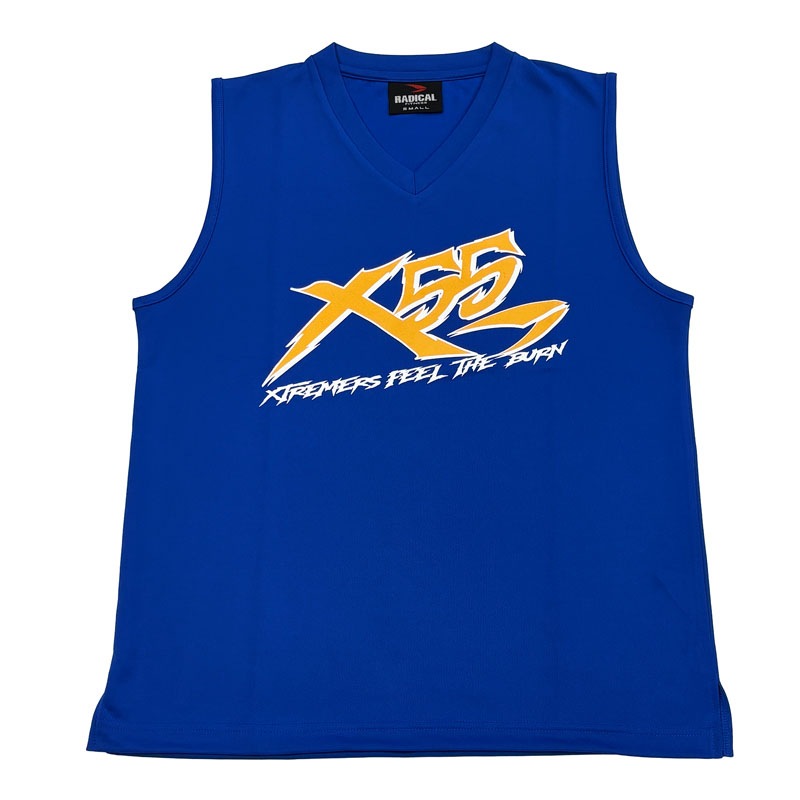 X55 Vネック ノースリーブ<ブルー>