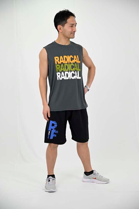 ベーシックハーフパンツ<ブラック×ブルー>