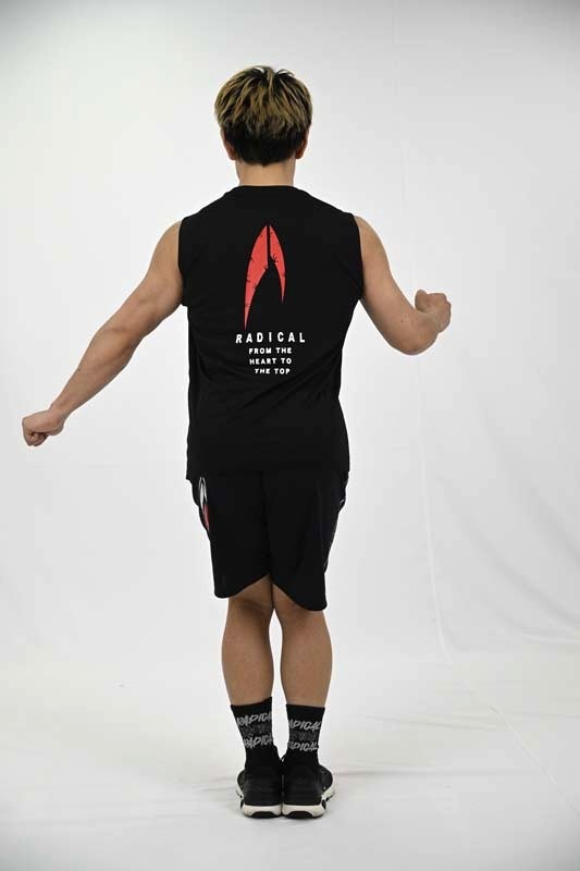 ベーシックハーフパンツ＜ブラック×レッド＞