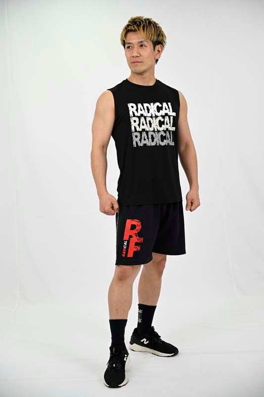 ベーシックハーフパンツ＜ブラック×レッド＞