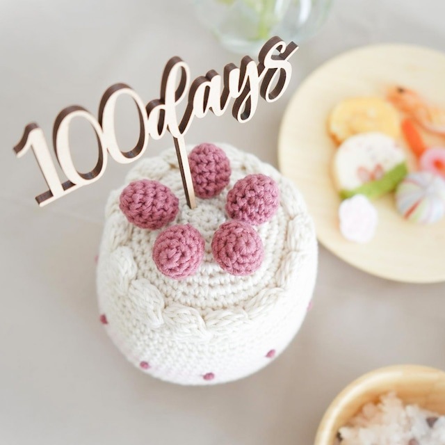 100days ケーキトッパー（木製）　Q