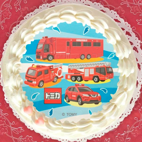 プリケーキ 消防車柄 トミカ 男の子向け トミカ 定番柄 Priroll