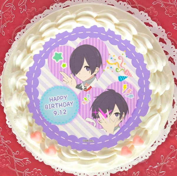 KAITO プリロール 19th Anniversary ケーキ 缶バッジ プリントスイーツのプリロールより「KAITO」19周年記念ケーキ