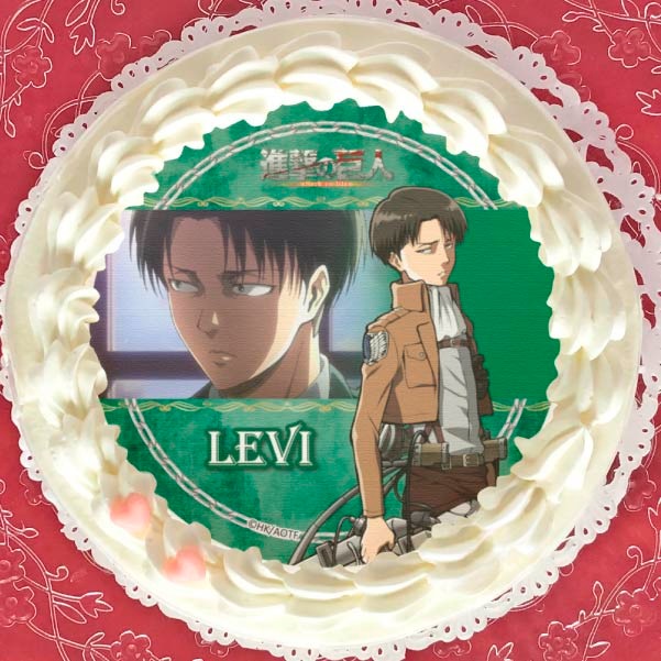 希少 進撃の巨人 プリロールケーキ特典 リヴァイ ハート型 バースデー缶バッジ プリケーキ(リヴァイ)【特典缶バッジ付き】[進撃の巨人