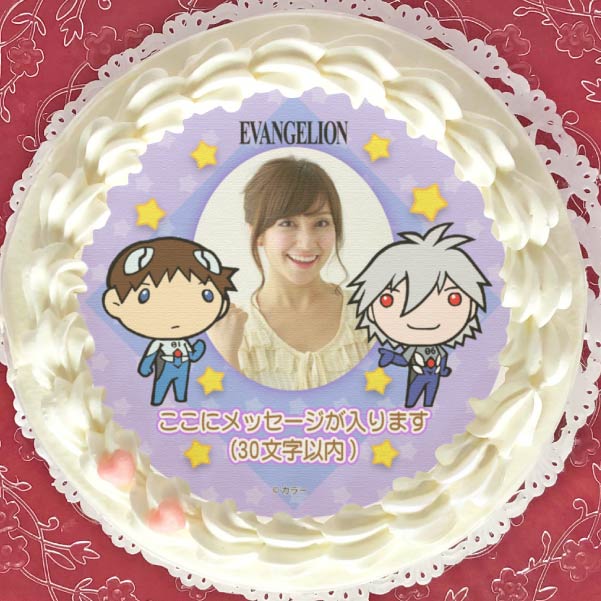 写真メッセージ入り】プリケーキ（シンジ＆カヲル(SD)）【特典缶バッジ