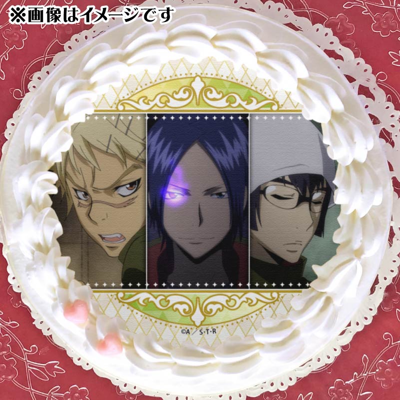 家庭教師ヒットマンREBORN 六道骸　プリロール　クリスマス　特典　缶バッジ プリケーキ（六道骸＆柿本千種＆城島犬）【特典缶バッジ付き