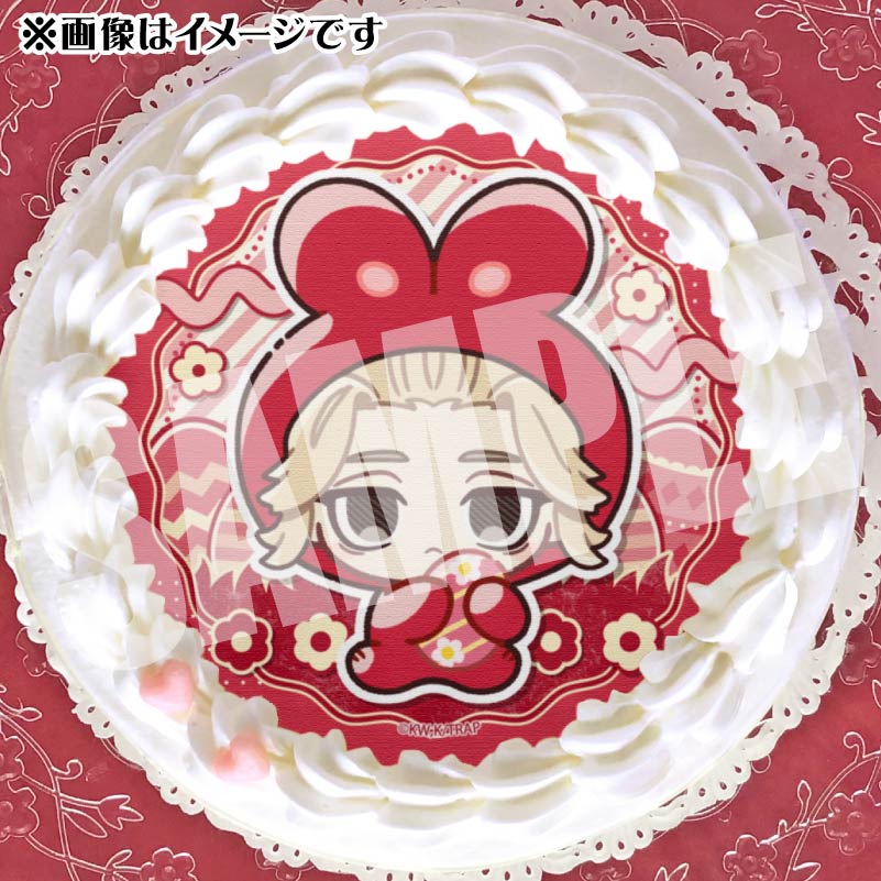 東京リベンジャーズ　佐野万次郎　プリロール　ケーキ　特典　缶バッジ　② イースターデザインプリケーキ（佐野万次郎(ミニキャラ)）【特典