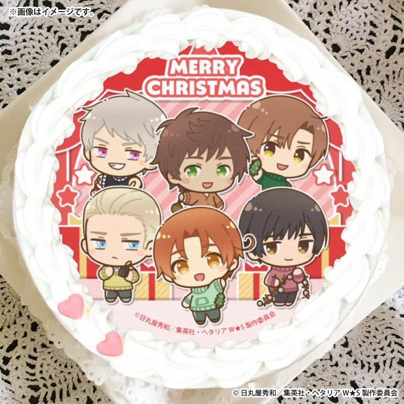 ヘタリア　プリロール　缶バッジ　クリスマス　ロマーノ Xmasプリケーキ2025（イタリア＆ドイツ＆日本＆スペイン＆プロイセン