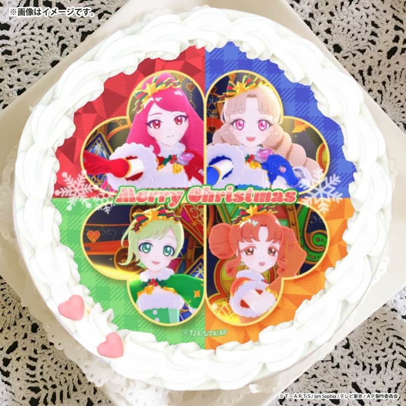 ひみつのアイプリ　カルテットスタークリスマス　クリスマス限定配布ポスター Xmasプリケーキ2025（カルテットスター）【特典缶バッジ付き】[ひみつ