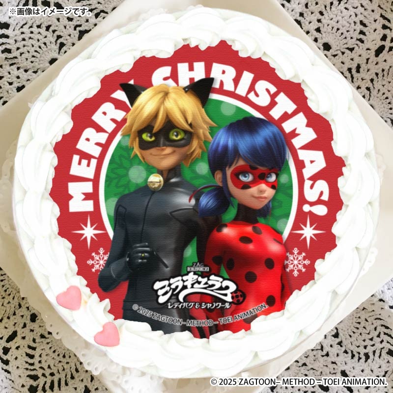 ミラキュラス　プリロール　購入特典　缶バッジ　レディバグ&シャノワール Xmasプリケーキ2025（レディバグ＆シャノワール）【特典缶バッジ付き