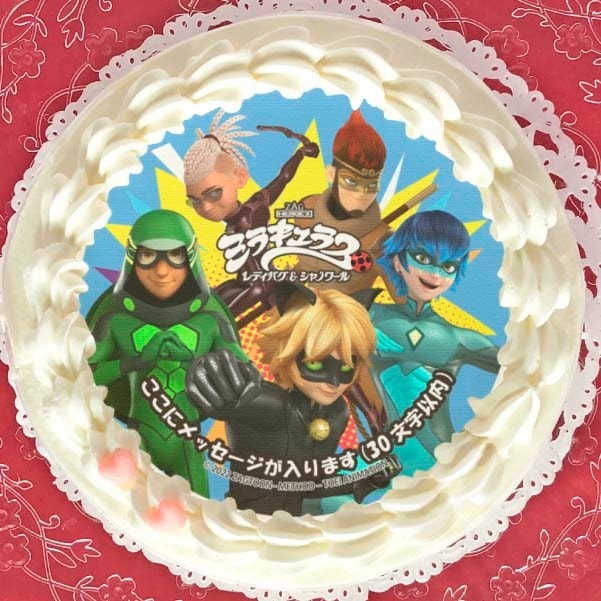 ミラキュラス　プリロール　購入特典　缶バッジ　レディバグ&シャノワール 写真メッセージ入り】プリケーキ2022（レディバグ＆シャノワール