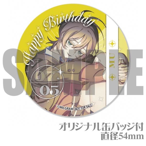ミルグラム MILGRAM ミコト バースデー 缶バッジ 非売品 プリロール MILGRAM -ミルグラム- - 描き下ろしイラスト ミコト バースデー