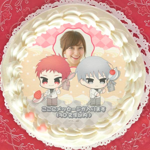 黒子のバスケ プリロール ケーキ クリスマス 特典 缶バッジ 赤司征十郎 黛千尋 写真メッセージ入り】プリケーキ(赤司征十郎&黛 千尋)【特典