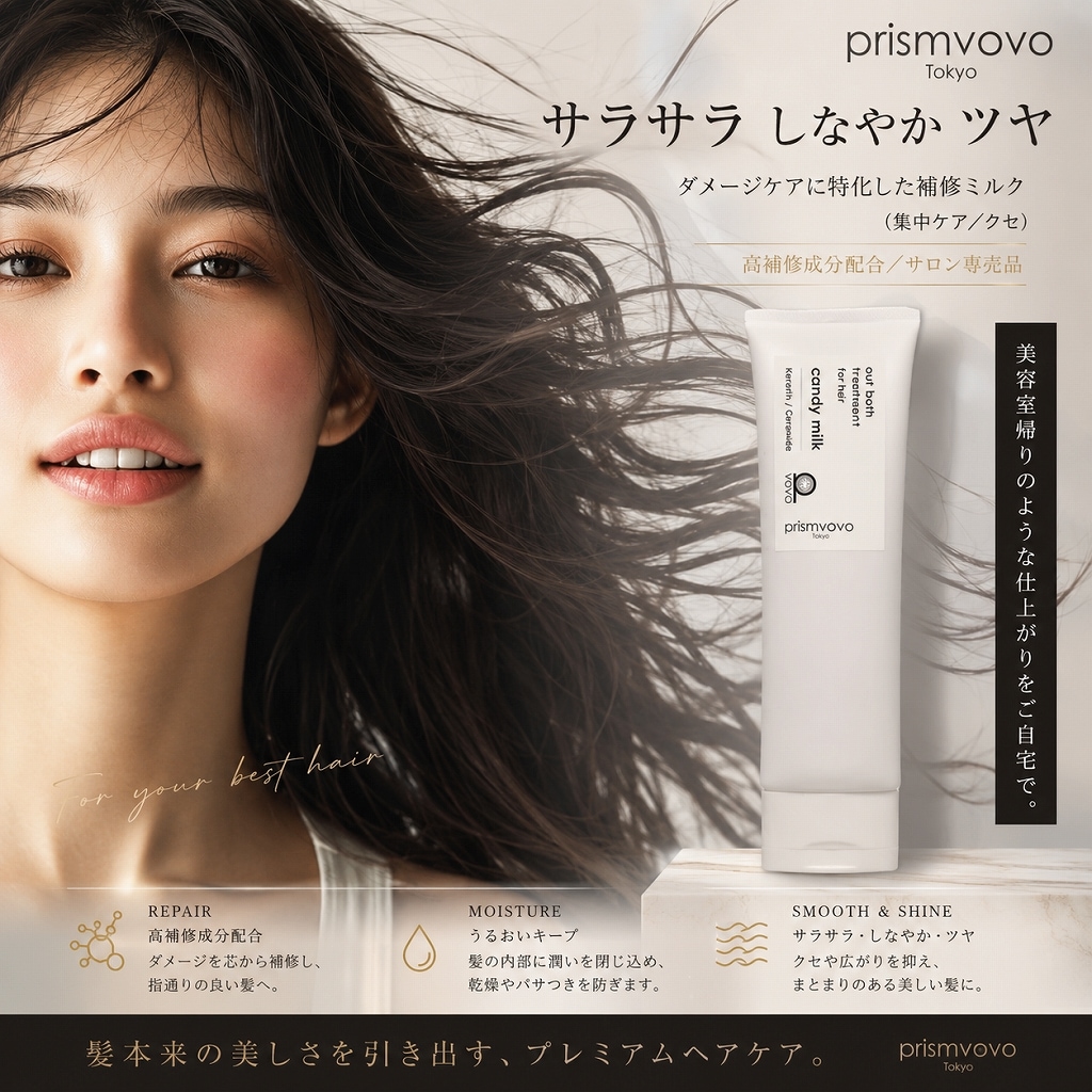 プリズムボボ キャンディーリペアミルク（洗い流さないヘアトリートメント）/140g