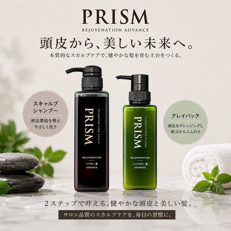 【2点セット】スカルプシャンプー390ml・クレイパック280g / 頭皮ケア・ハリコシ・ボリューム / プリズムボボ