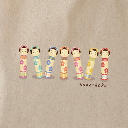 コケコケ キャンバストートバック MLサイズ