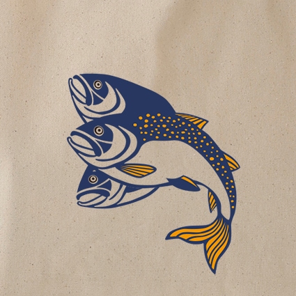 鮭べロス キャンバストートバック MLサイズ