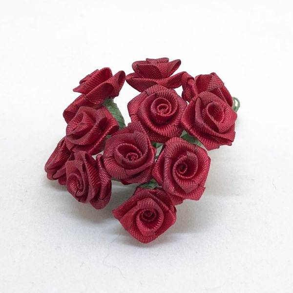 R10032-320／リボンローズ中（12本入）／ワインレッド | ブリヨン資材