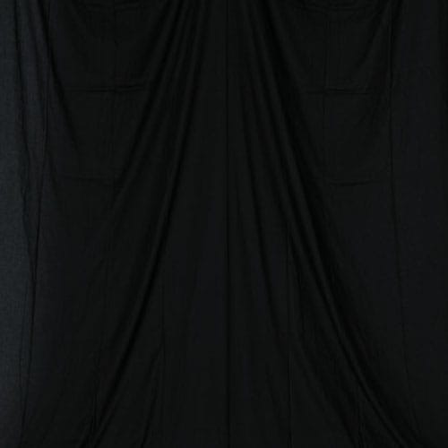 単色モズリン布バック【ブラック】(2.8×6m／シームレス／ 継ぎ目無し、袋縫い加工済み)