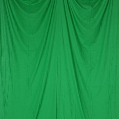 単色モズリン布バック【グリーン】(3×7m／シームレス／ 継ぎ目無し、袋縫い加工済み)