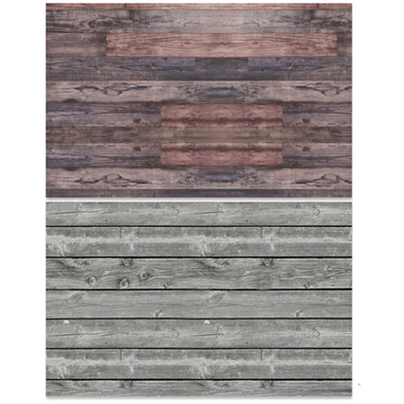 PVCコーティング背景紙（オールドウッド：赤・灰　リバーシブル）