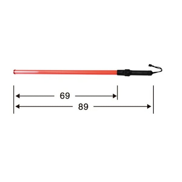 三ツ星貿易 電池式 高輝度LED合図灯 ST-700R 89 赤色（レッド） 89cmタイプ