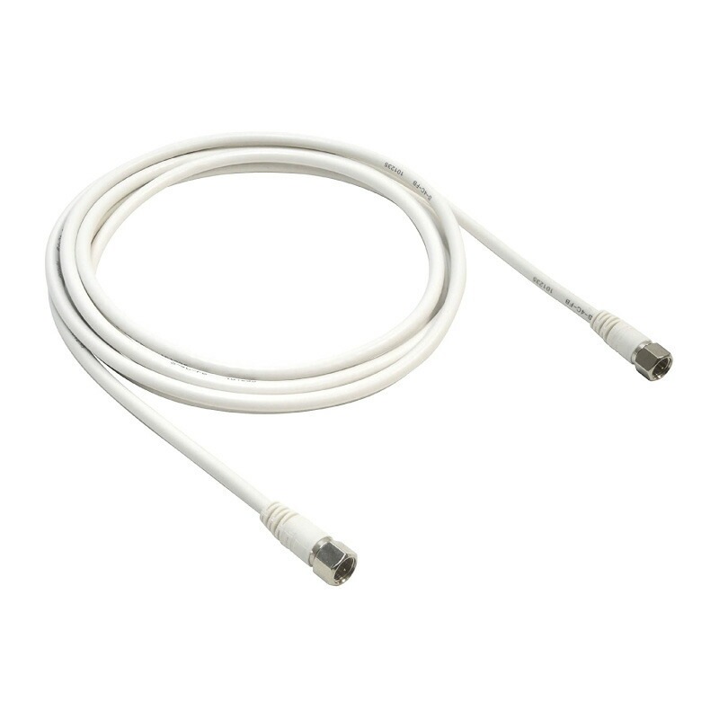 【即配】SOLIDCABLE F+F コネクタ付 アンテナケーブル 2m CCD-FF4C20(WH) ホワイト S-4C-FB