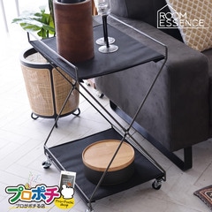 【メーカー直送】フォールディングワゴンL　MIP-82BK/ブラック 2段  東谷