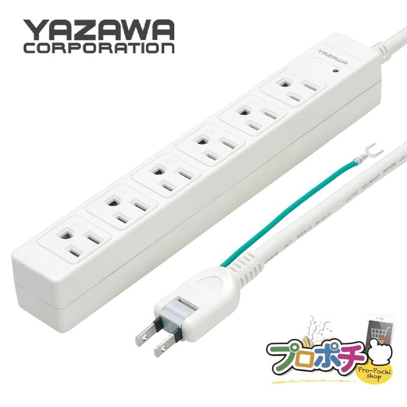 【即配】YAZAWA 3Pマグネットタップ6個口5m白