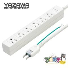 【即配】 5mロング マグネット付 電源タップ 6個口 Y02JKP605WH/ホワイト 3P対応 雷ガード付 絶縁カバー付 オフィス 工場 作業場 YAZAWA/ヤザワ