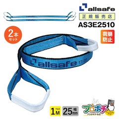 オールセーフ スリングベルト2本セット 長さ1m 幅25mm AS3E2510 allsafe【メーカー直送】