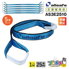 オールセーフ スリングベルト5本 長さ1m  幅25mm AS3E2510 allsafe【メーカー直送】