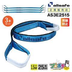オールセーフ スリングベルト3本 長さ1.5m 幅25mm AS3E2515 allsafe【メーカー直送】