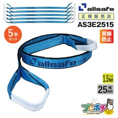 オールセーフ スリングベルト5本 長さ1.5m 幅25mm AS3E2515 allsafe【メーカー直送】