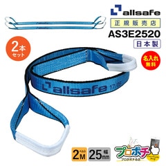 オールセーフ スリングベルト2本セット 長さ2ｍ 幅25mm AS3E2520 allsafe【メーカー直送】