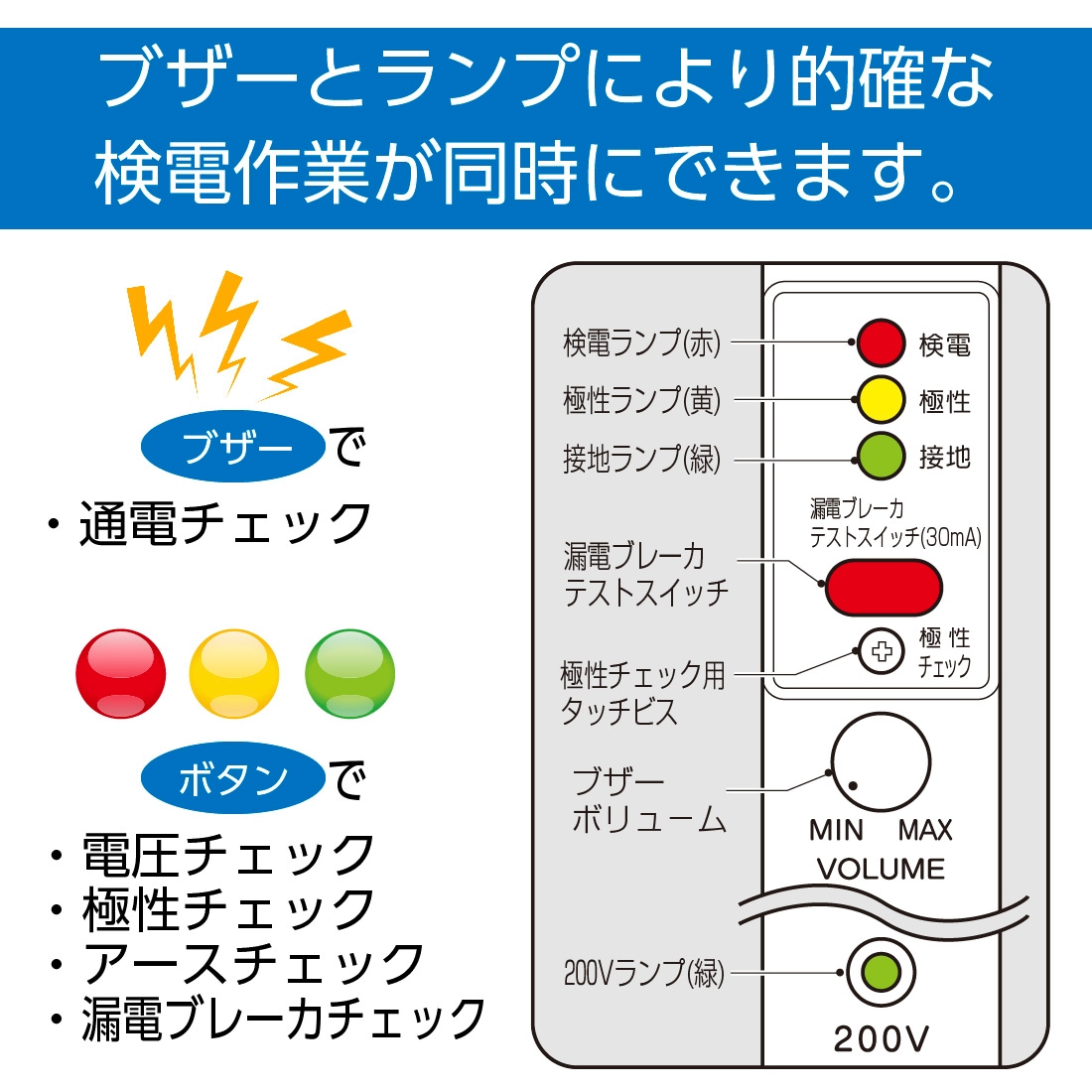 法人限定】未来工業 KDK-1E OKチェッカー アースチェック付 引掛