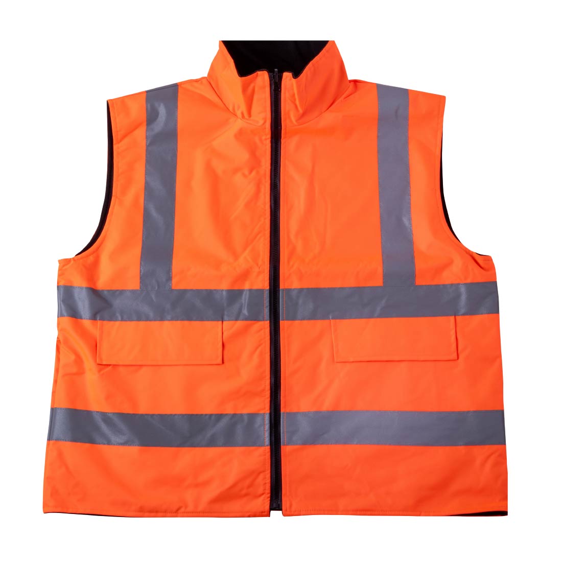 即配】 高認識性 フリースベスト リバーシブル 防寒 反射材 高視認