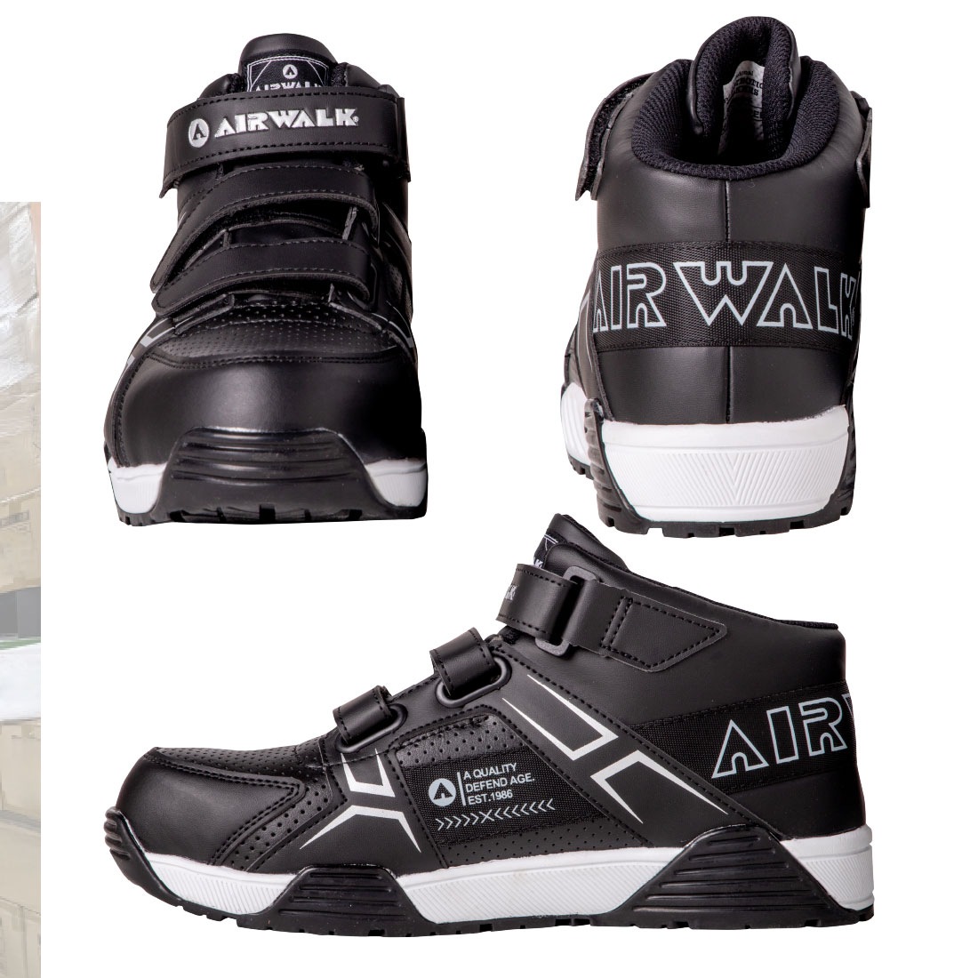 即配】 安全靴 ベルトライン AW-970/ブラック AW-980/ホワイト 3本