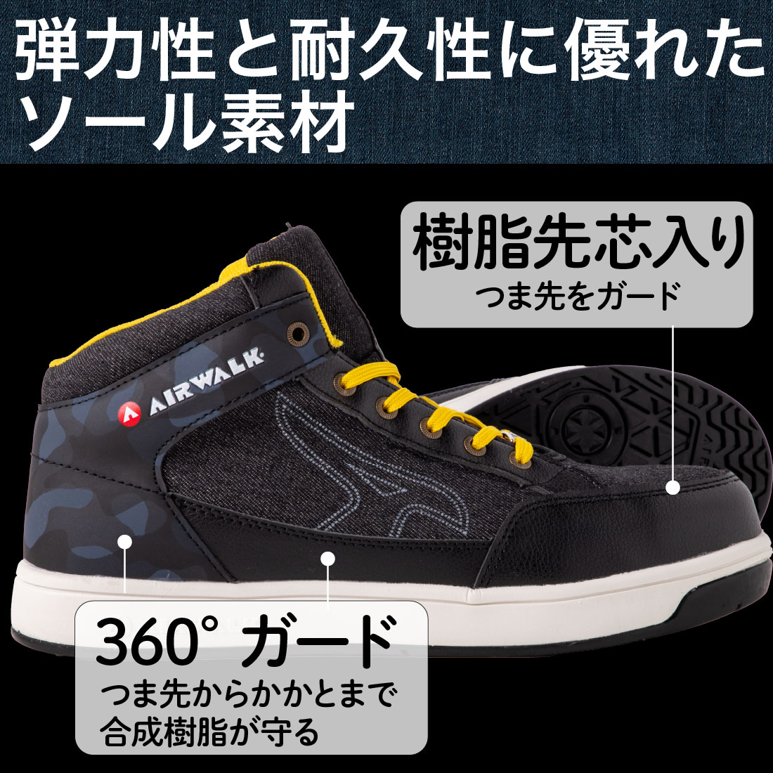 即配】安全靴 AW-661/紐タイプ AW-681/マジックテープ式 ミッドカット