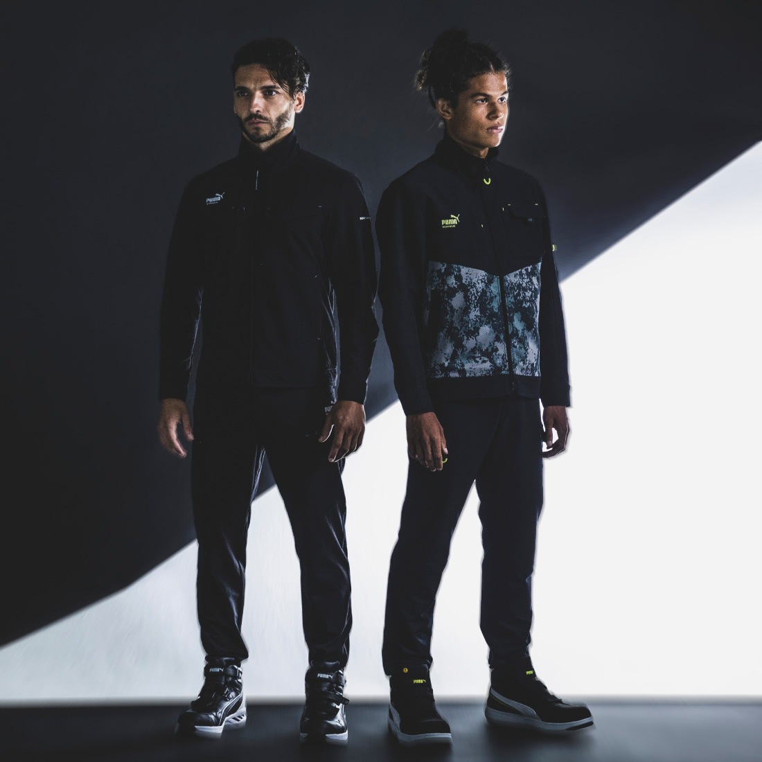 即配  作業ウェアPUMA 上下セット PW-3011A/PW-3015A ワークジャケット カーゴパンツ 反射材 作業服 作業着 反射材 メンズ ズボン 長袖 セットアップ ユニフォーム 制服 野外作業 作業現場 工事 即配】作業ウェアPUMA ワークジャケット PW-3011A 防汚 撥水 (PUMA