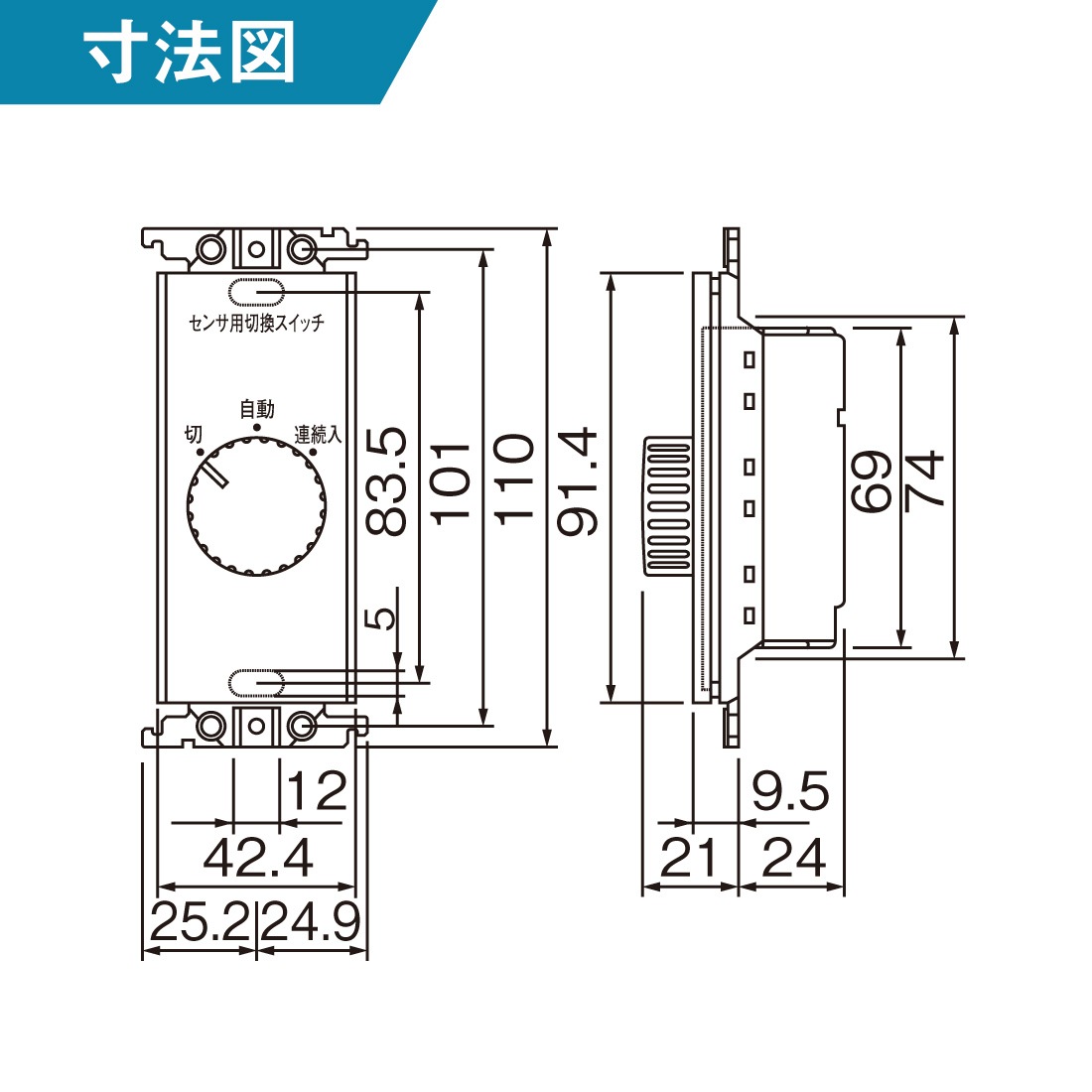 操作ユニット パナソニック 人感センサースイッチ配線 パナソニック WTC58205W 熱線センサ付自動スイッチ操作