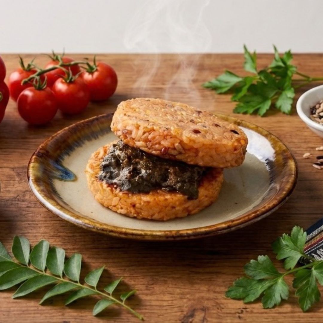 博多の名店ナイル　黒カレーライスバーガー