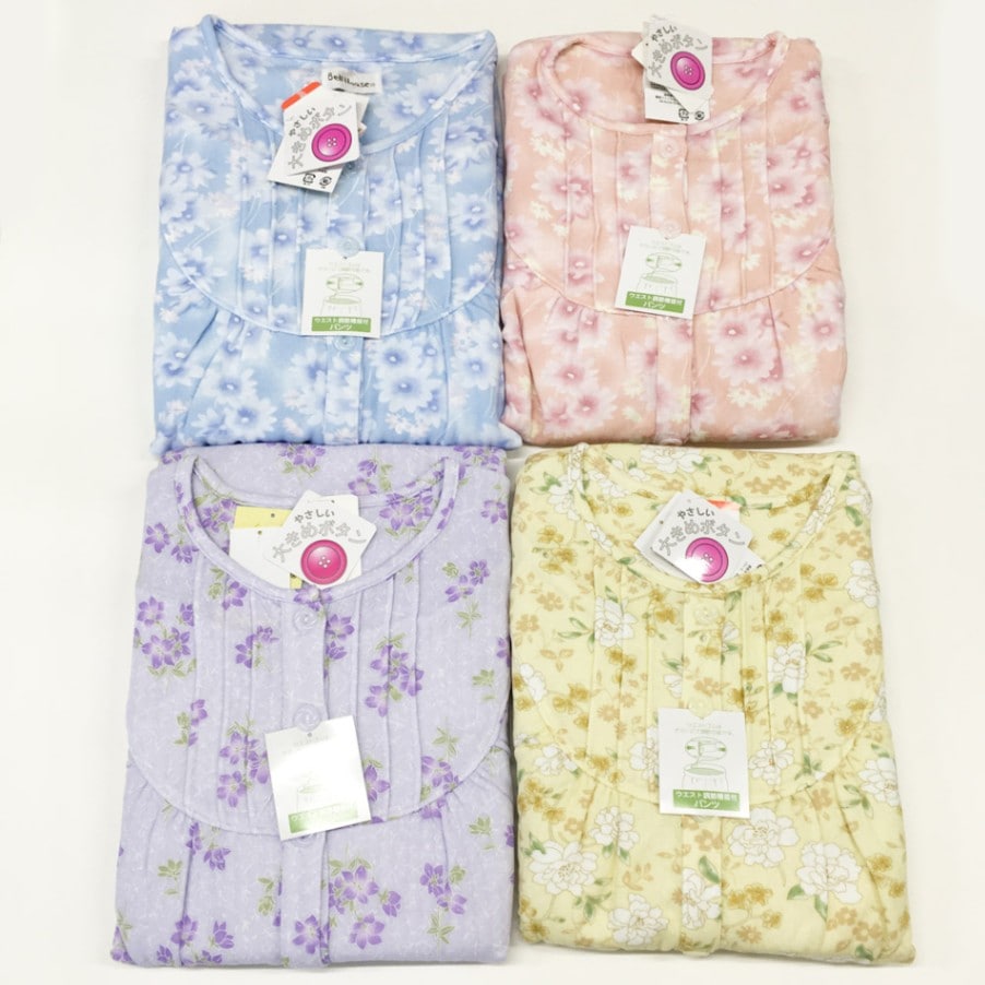 P000 婦人長袖パジャマ キルト（花柄）（75-8512）